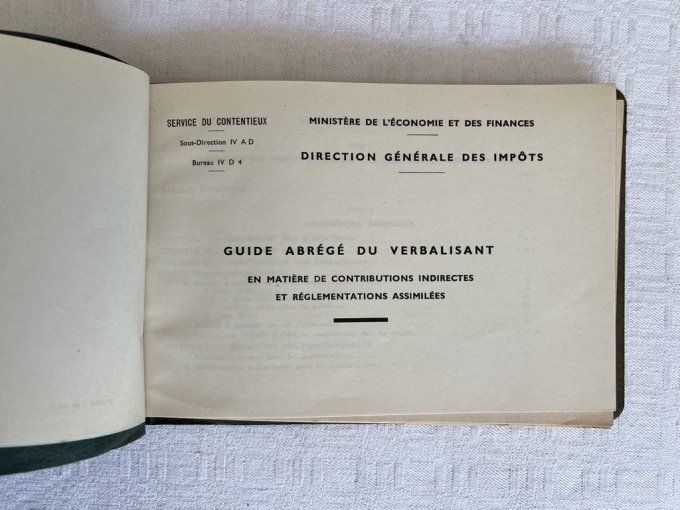 Guide abregé du verbalisant,  ministère de l'économie et des finances, 1970