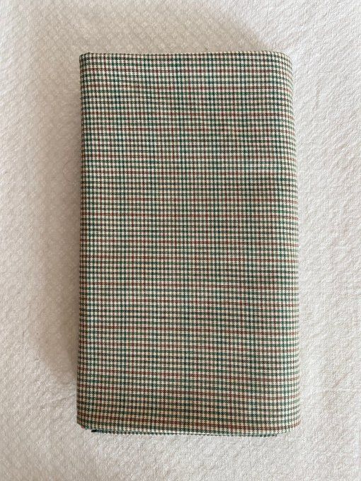 Coupon de tissu à carreaux, tartan Gun Club vert bordeaux