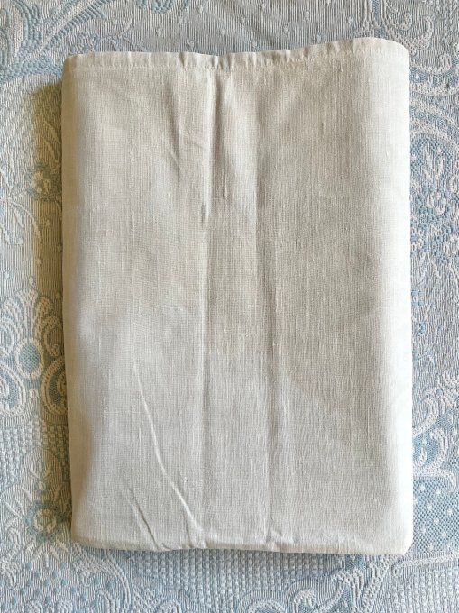 Grand drap d'antan lin fin, couture d'assemblage