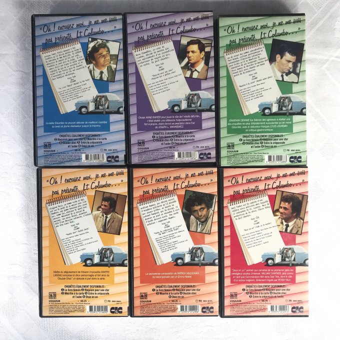 Lot De 6 Cassettes Videos Vhs,  Série Columbo, vintage ! 