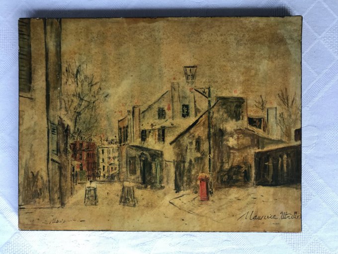 Litho Maurice UTRILLO,  Montmartre, Maison de Mimi Pinson