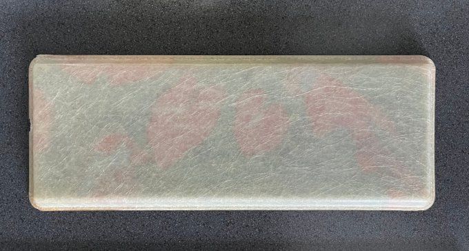 Petit plateau rectangle en fibre de verre, vintage au décor tropical avec un perroquet