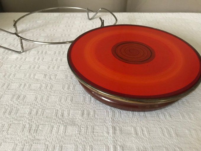 Chauffe-plats orange, Silit Thermoplatte, vintage 
