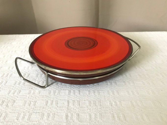 Chauffe-plats orange, Silit Thermoplatte, vintage 