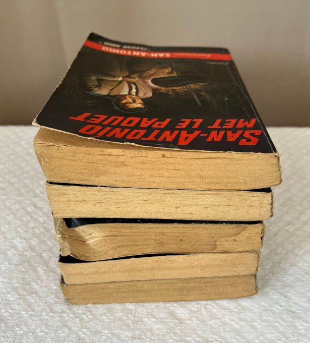 5 Anciens livres, Commissaire San Antonio, Éditions Fleuve noir, Ouvrages des années 50/60