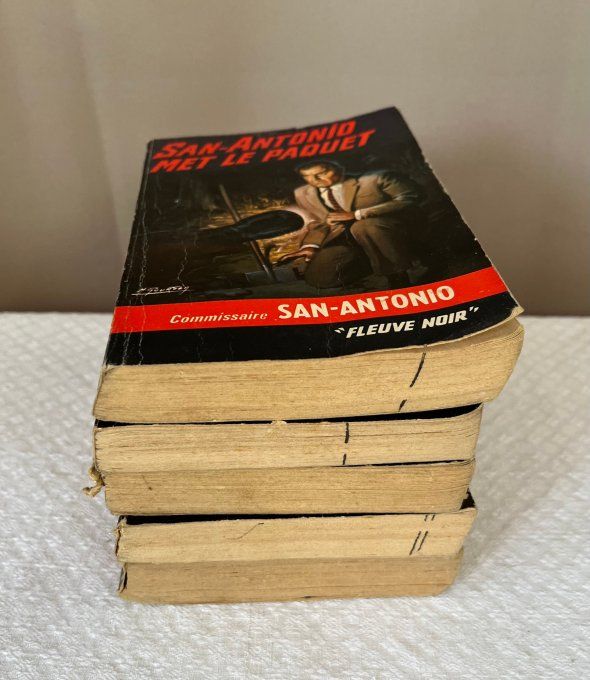5 Anciens livres, Commissaire San Antonio, Éditions Fleuve noir, Ouvrages des années 50/60