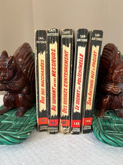 5 Anciens livres, Commissaire San Antonio, Éditions Fleuve noir, Ouvrages des années 50/60