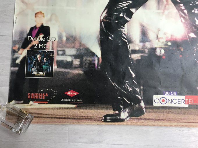 JOHNNY HALLYDAY,  Affiche originale du concert 'Allume le feu' au Stade De France,  1998