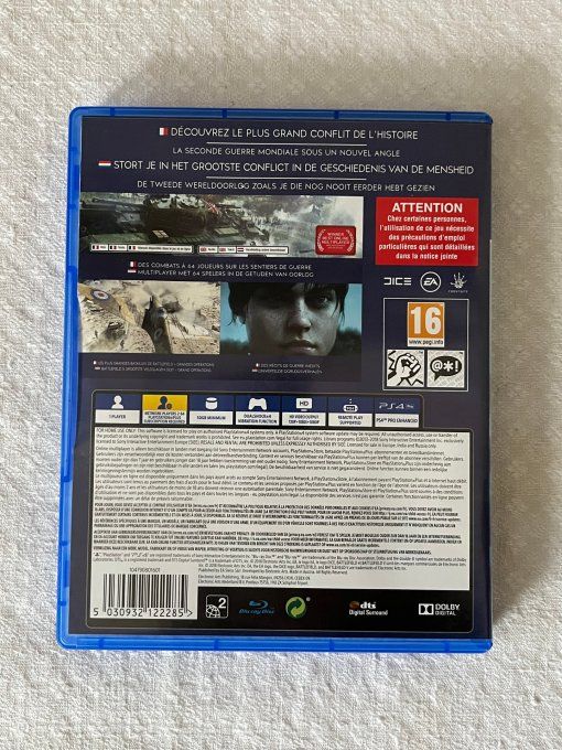 Jeu PS4,  Battlefield V, de 2018. Jeu de combats.