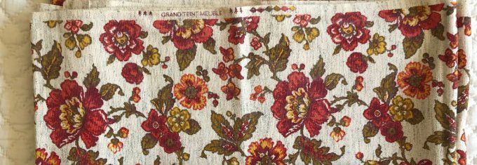 Grand double rideau, Coupon tissu vintage fleuri