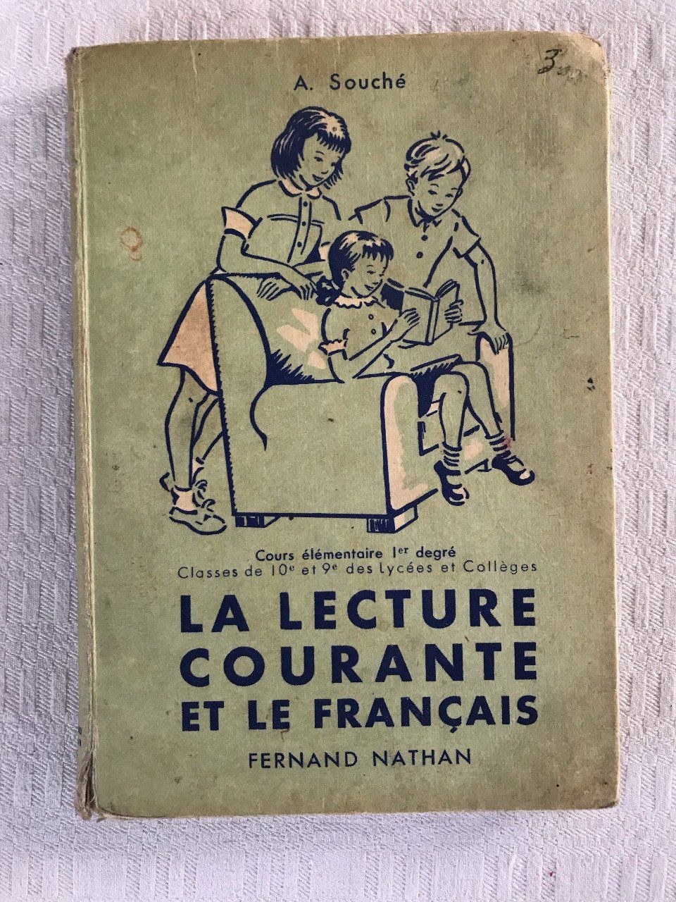 Livre scolaire ancien, La lecture courante et le Français, 1953