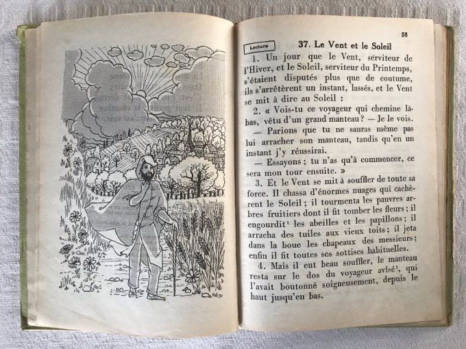 Livre scolaire ancien, La lecture courante et le Français, 1953