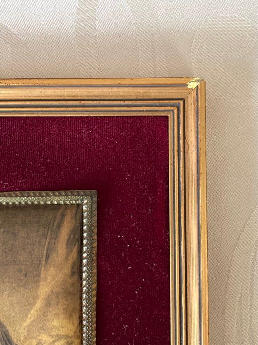 Tableau Vintage Reproduction sur Soie Fragonard Le Billet Doux