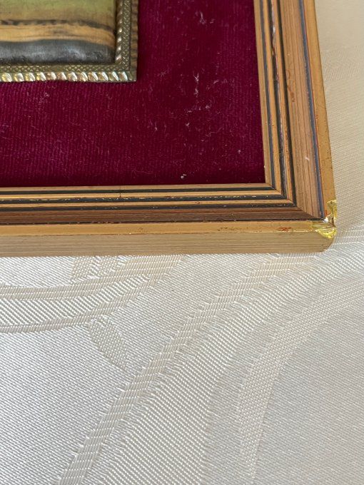 Tableau Vintage Reproduction sur Soie Fragonard Le Billet Doux