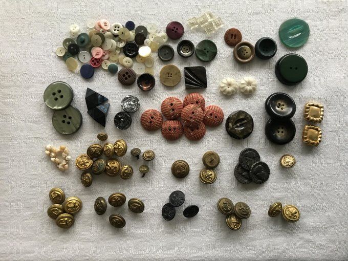 Lot de boutons anciens, Navy, marine nationale + divers