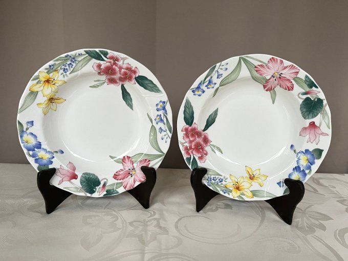 2 Assiettes creuses Villeroy & Boch, modèle Flora Bella