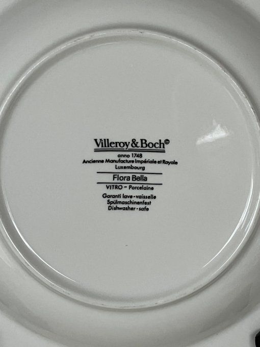 2 Assiettes creuses Villeroy & Boch, modèle Flora Bella