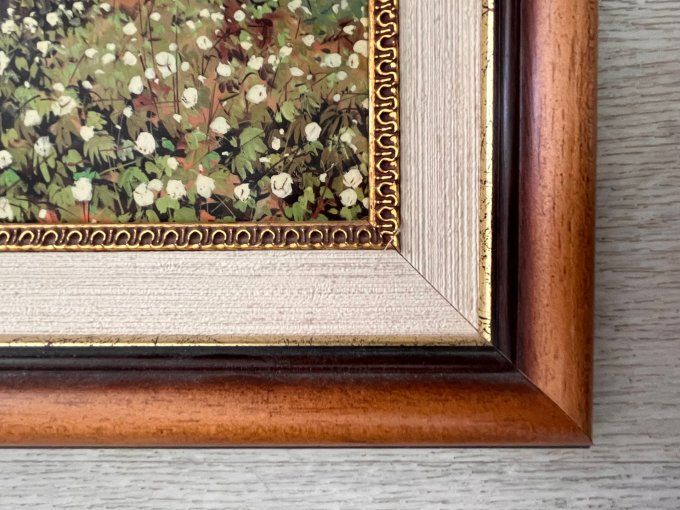 Tableau, Émail d'Art Rare "La Cueillette du Coton" - Décoration Thématique