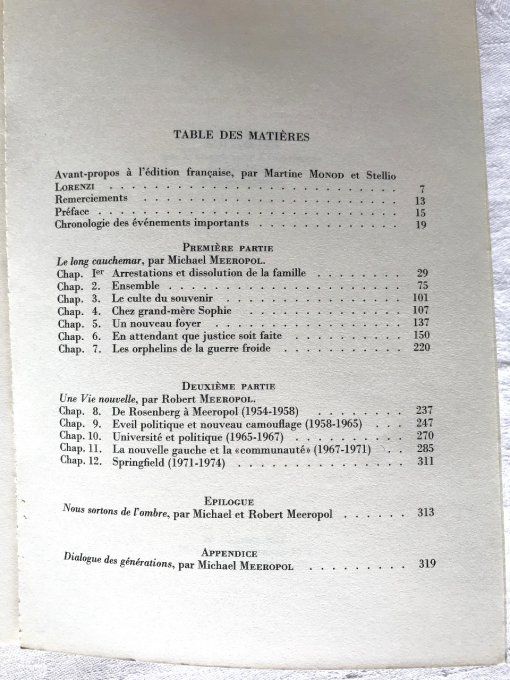 Livre Nous sommes vos fils, l'affaire Rosenberg, Michael et Robert Meeropol, signé par l'auteur