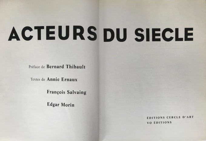 livre Acteur du siècle, Édition Cercle d'art, grands photographes R. Doisneau, Yann Arthus Bertrand