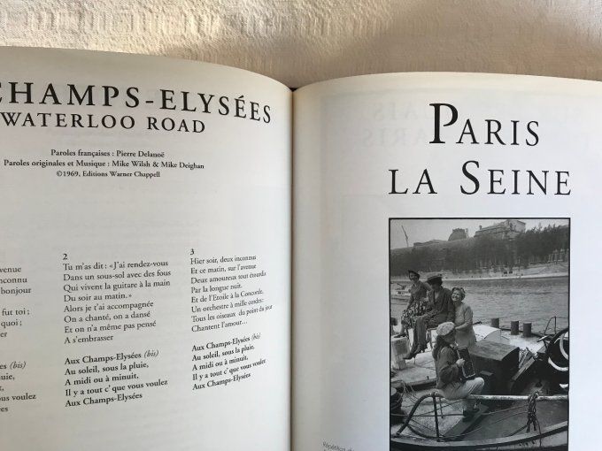 Livre Paris Chansons, Les plus belles chansons sur Paris