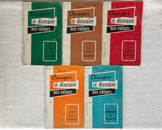 5 Livrets, Occuper et distraire nos enfants, Éditions Studia, années 60, Vintage