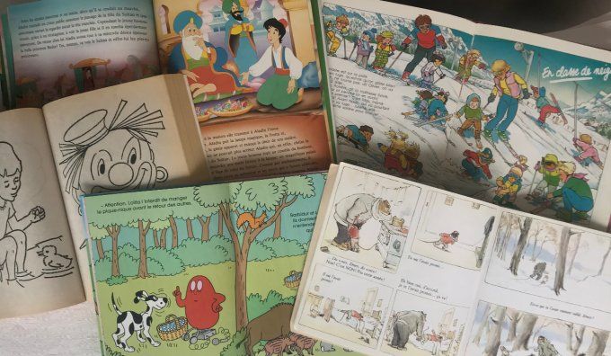 Lot de 13 livres pour enfant, Disney, Martine, Fables LaFontaine, Barbapapa, etc 