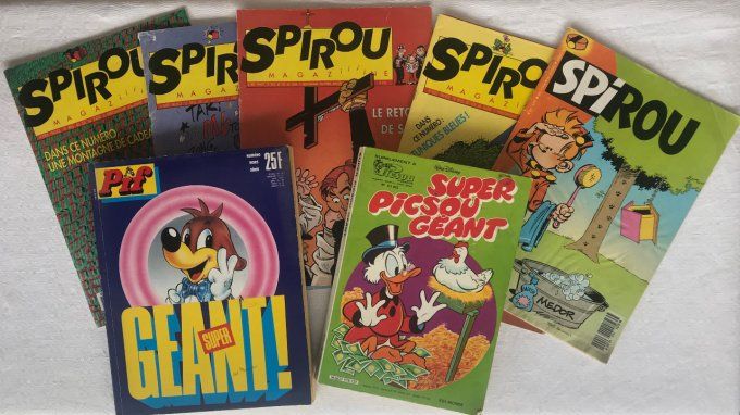 Pour amateur de BD vintage, Super Picsou géant, Pif super géant et 5 Spirou magazine