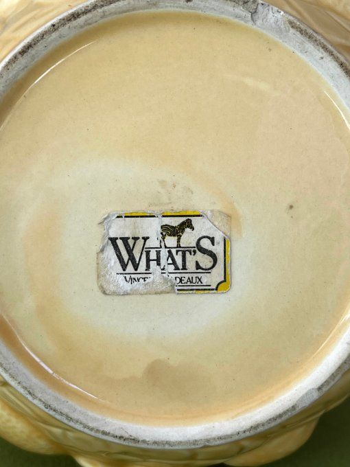 Pichet en barbotine Vintage 'What’s Vincent Cadeaux' – Charme Rétro et Décoration Naturelle