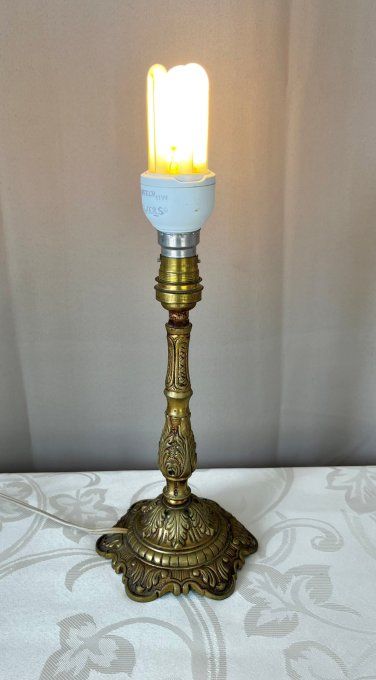 Ancien pied de lampe en Laiton/Bronze massif - Style Néo-classique - 1930/50