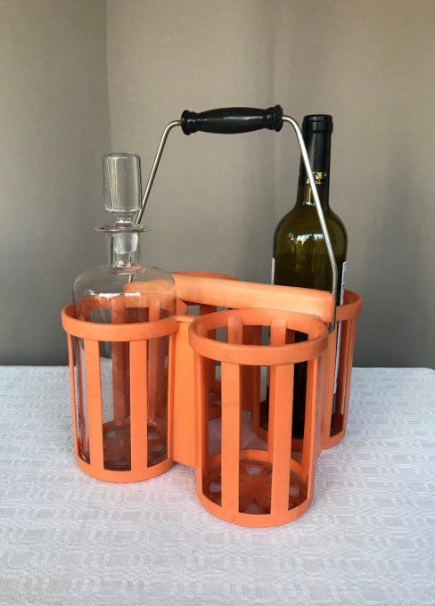  Porte Bouteilles  vintage orange, Années 70, marque POLA N° 426, vintage