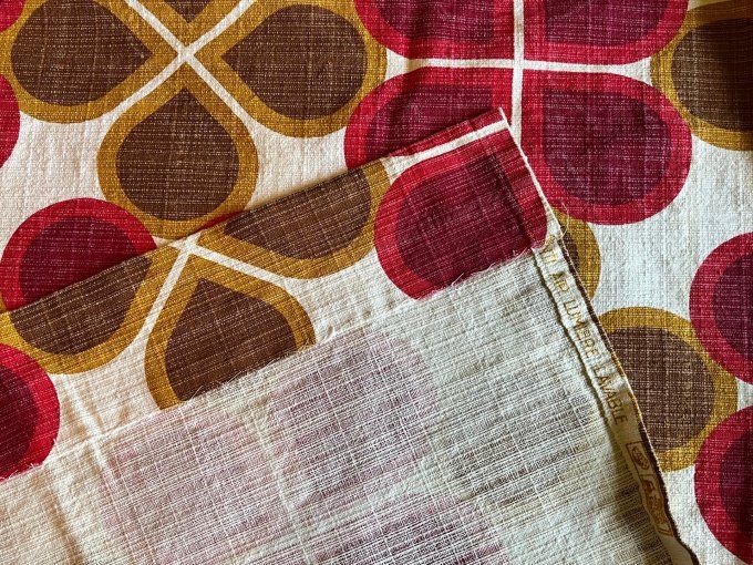 Tissu d'ameublement vintage, coupon Production Urgé Paris Cordoba 