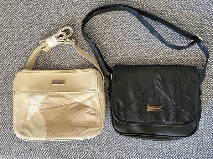 Lot de 2 sacs à main Ted Lapidus neufs blanc/beige et noir.