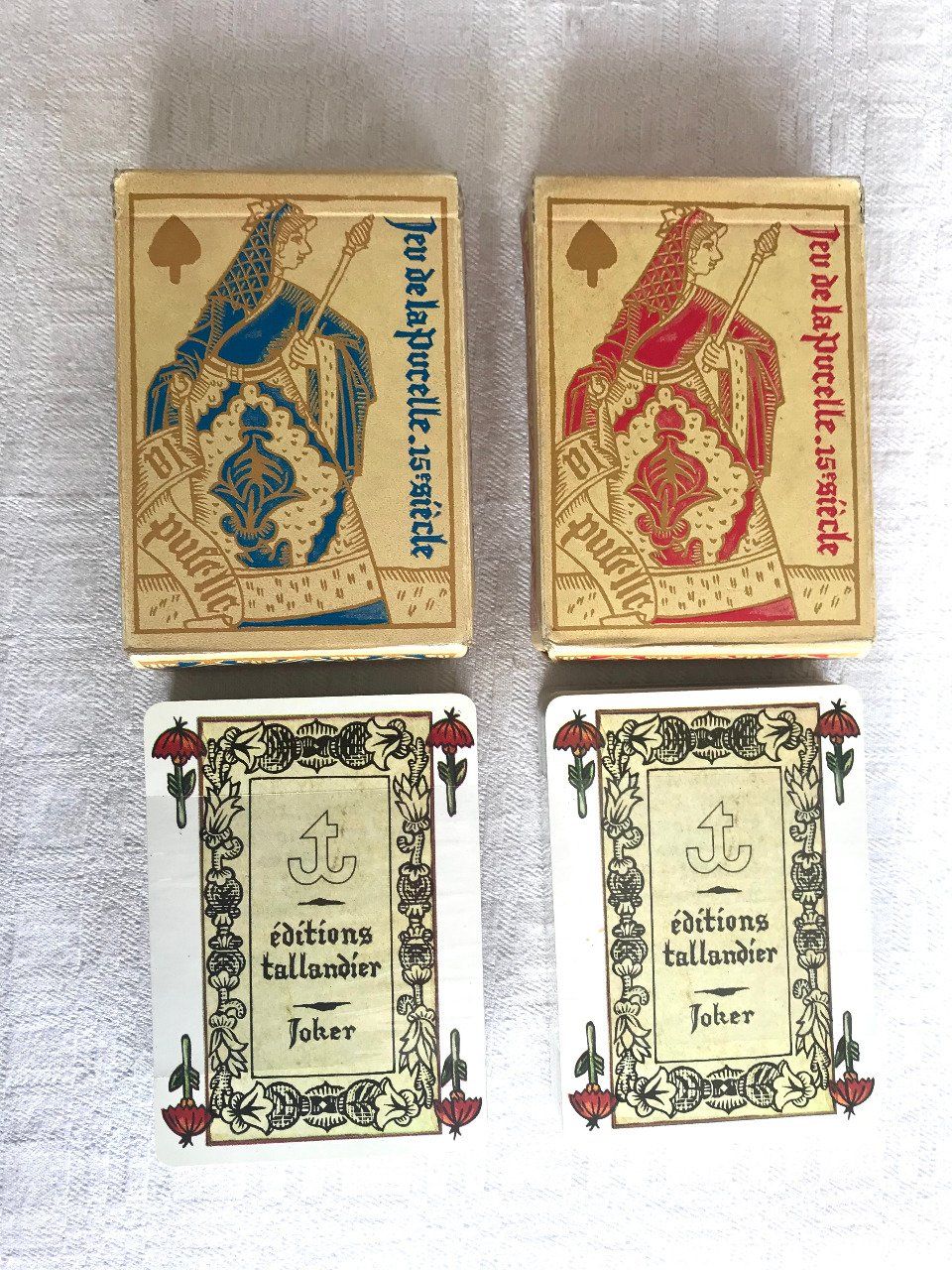2 Jeux de cartes, Jeu de la pucelle, 15e siècle, Éd. Tallandier, Neufs