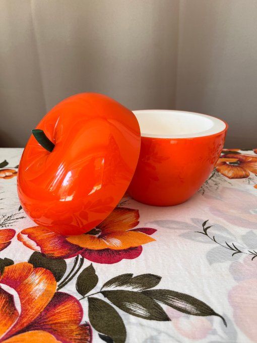 Seau à glace pomme orange vintage des années 70
