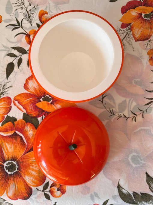 Seau à glace pomme orange vintage des années 70