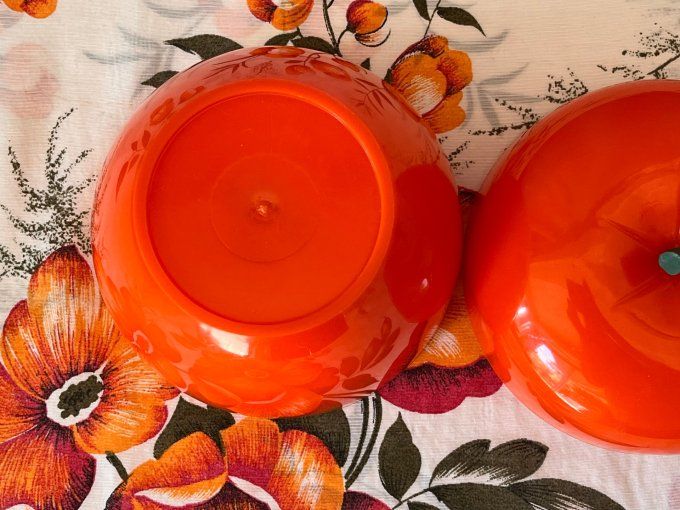 Seau à glace pomme orange vintage des années 70