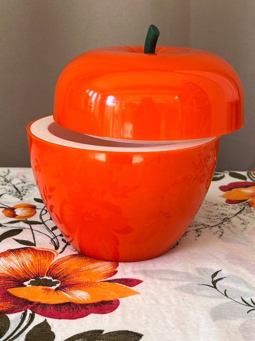 Seau à glace pomme orange vintage des années 70