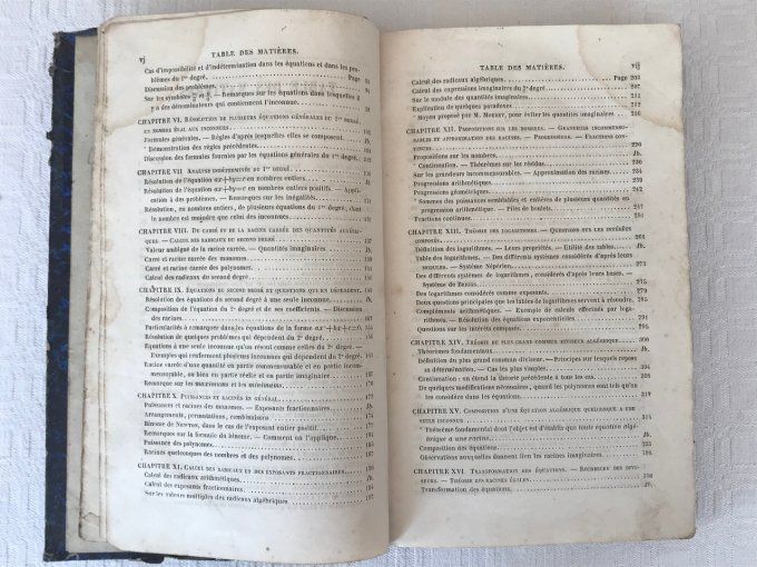 Ancien livre, Leçon d'Algèbre, de Lefebure de Fourcy, cinquieme édition, 1845