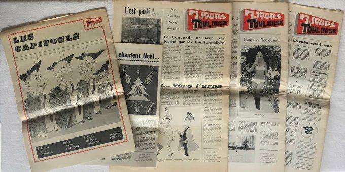 Rare ! 5 jounaux anciens,  '7 jours Toulouse' de 1966 et 67