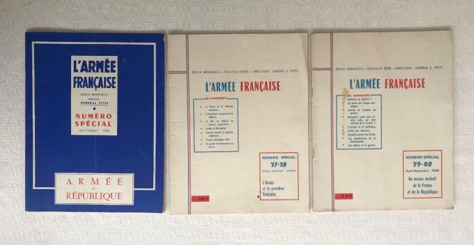 3 anciennes revues mensuelle,  L'armée Française, 1958, 59 et 1960