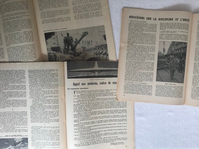 3 anciennes revues mensuelle,  L'armée Française, 1958, 59 et 1960