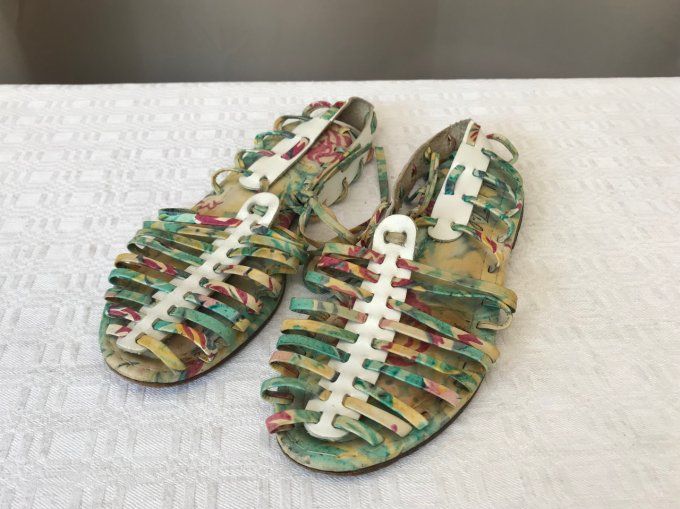 Sandales italiennes d'été en cuir, Taille 36