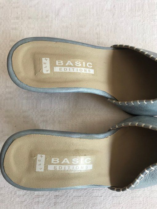 Paire de mules en cuir, marque Flex, Basic édition, Taille 36