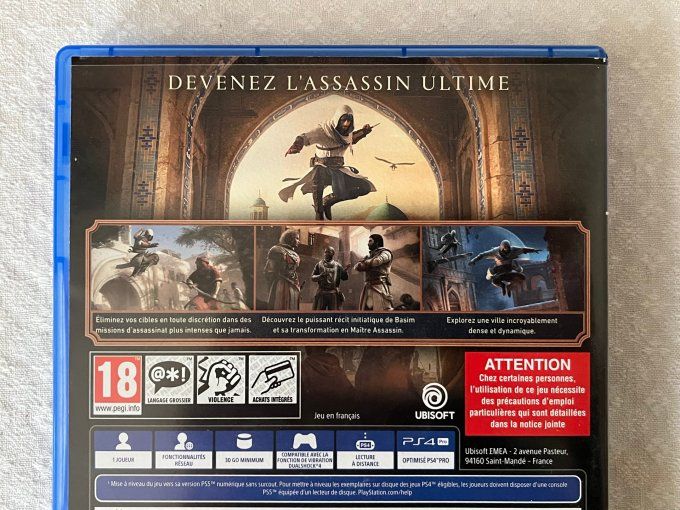 Jeu vidéo pour PS4,  Assassin's Creed Mirage, action et aventure