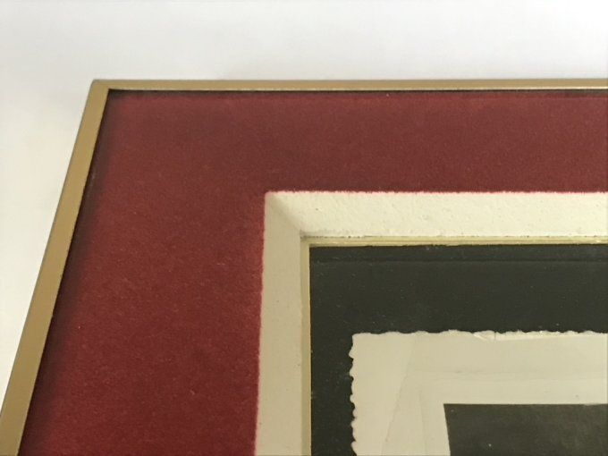 Joli cadre pour encadrement, bonne qualité, velours rouge, Artistic