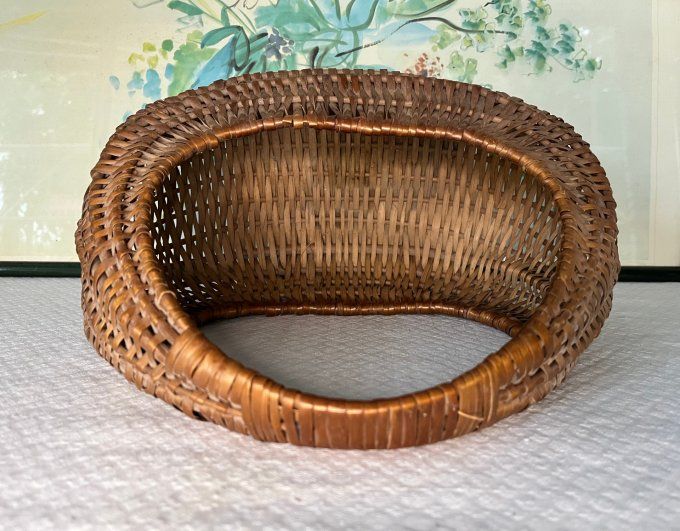 Joli panier gondole en osier, vintage