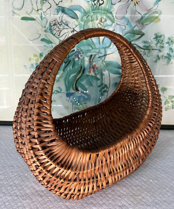 Joli panier gondole en osier, vintage