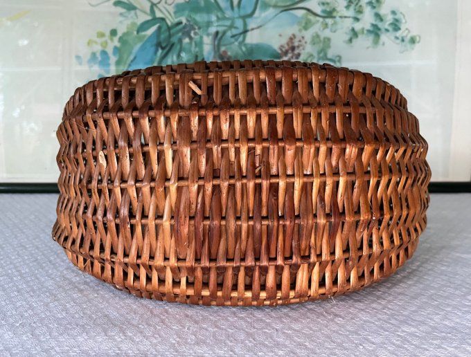 Joli panier gondole en osier, vintage