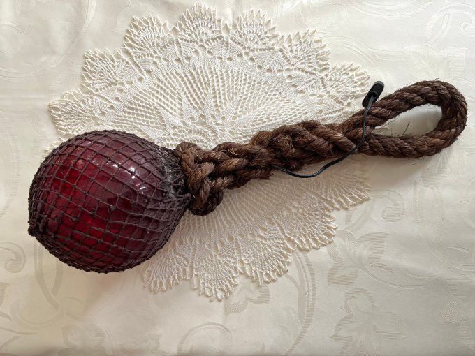 Lampe / Bouée vintage,  flotteur de pêche, boule de verre vintage